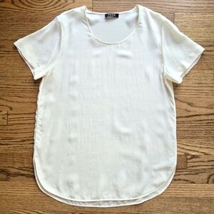 OTTE New York Silk Top Cream Short Sleeves Small